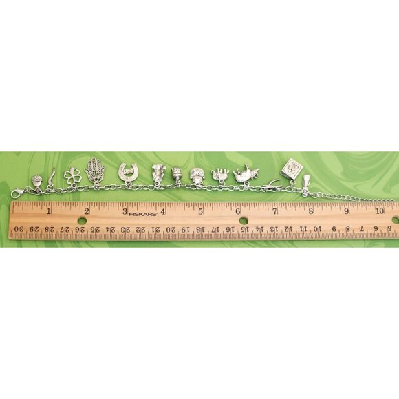 Vintage Silver Tone Intricate Adorable Animals Charm Bracelet 9 inch - W21 - Picture 3 of 3